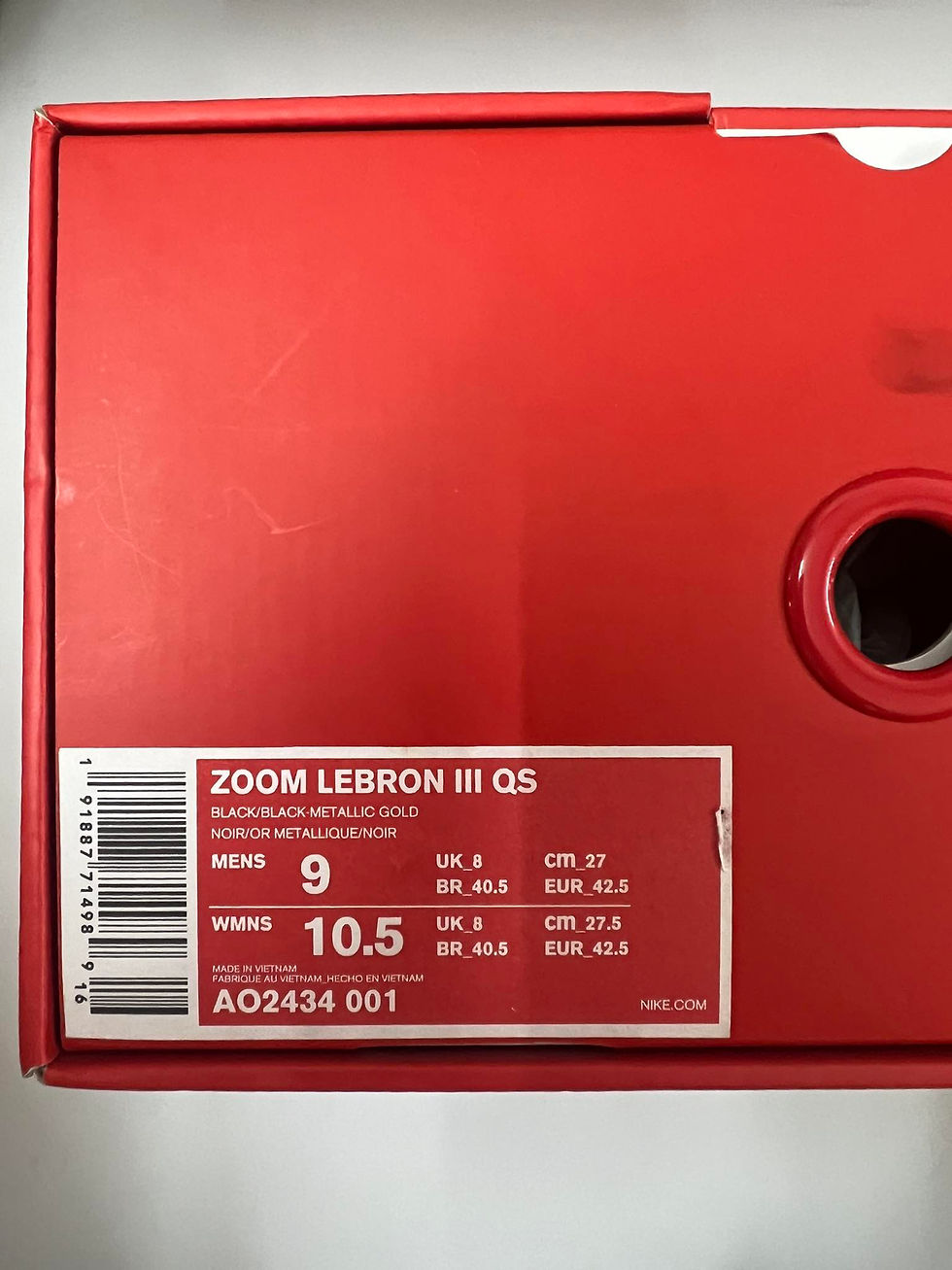 Thumbnail: Nike LeBron 3 Black Gold US9