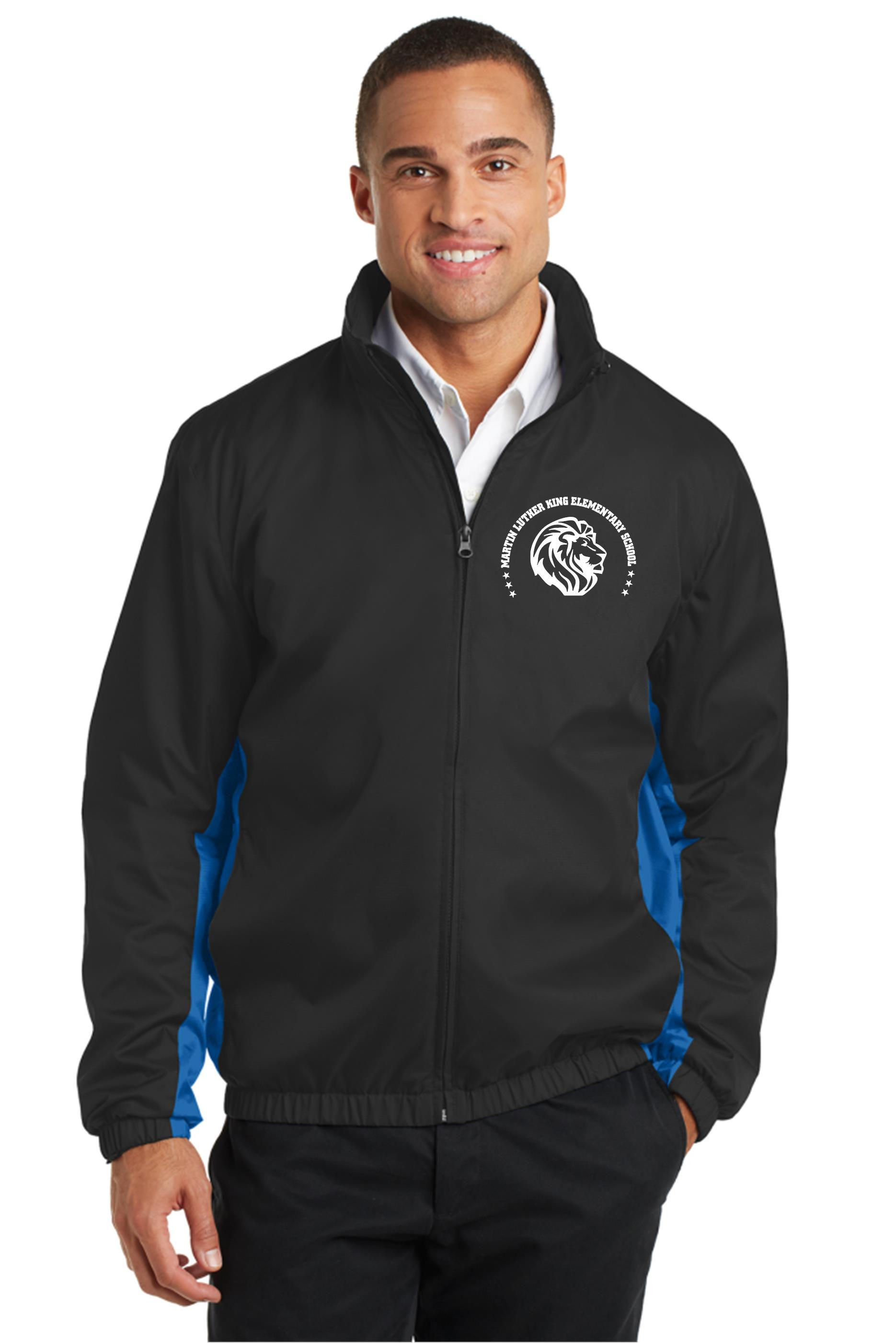 MLK Color Block Wind Jacket With Emberoidry