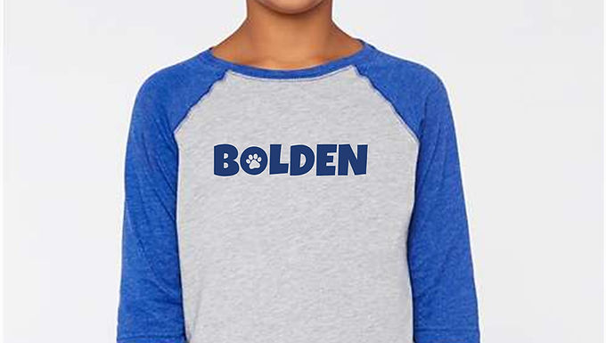 Bolden Raglan T w/Bolden Block Letters Youth Only