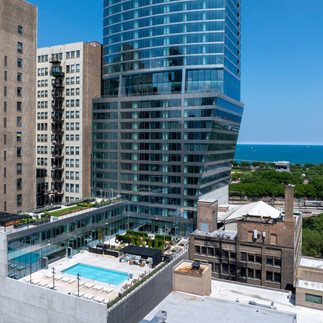 A view on a city with skyscappers