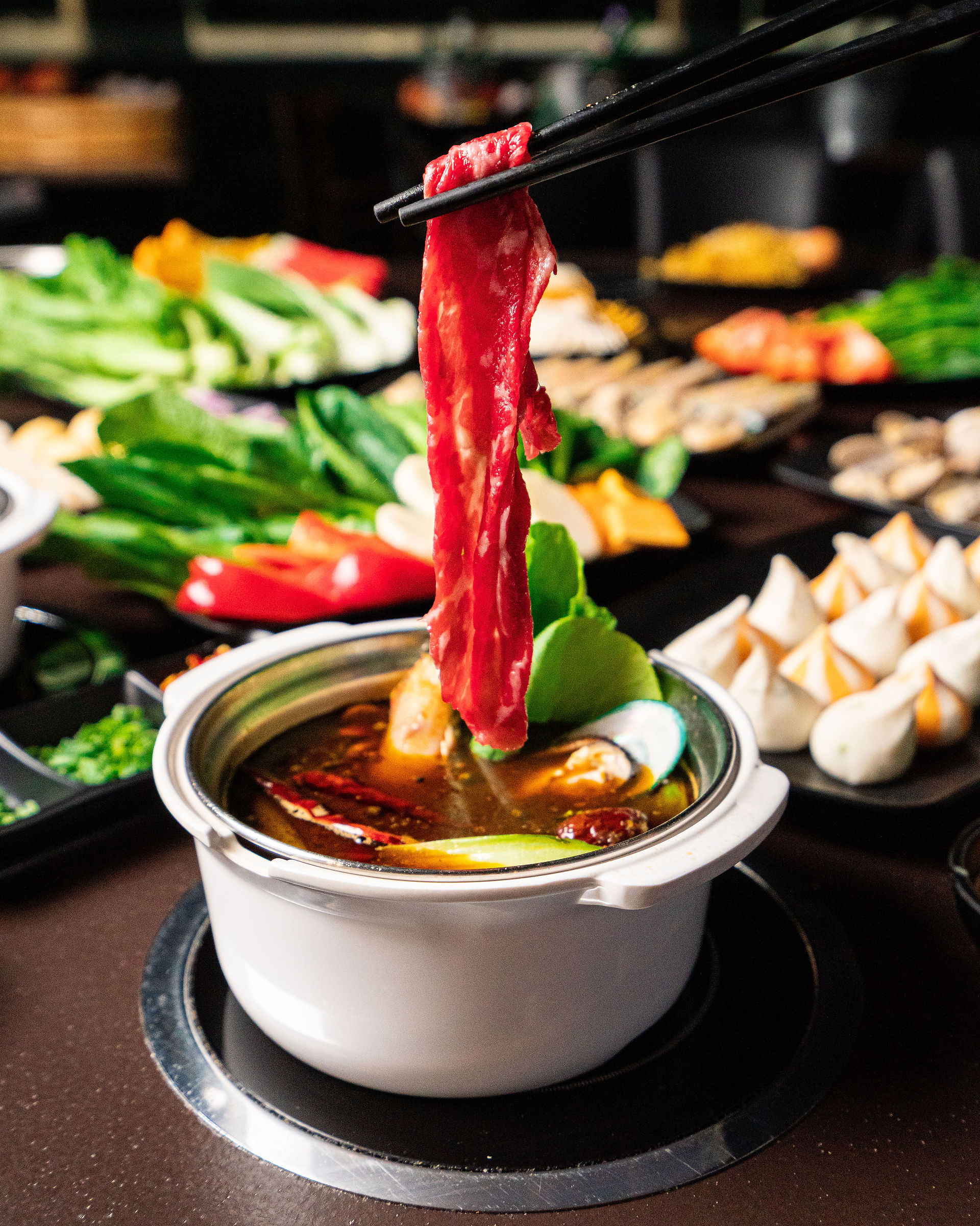 Hotpot, meat, vegetables