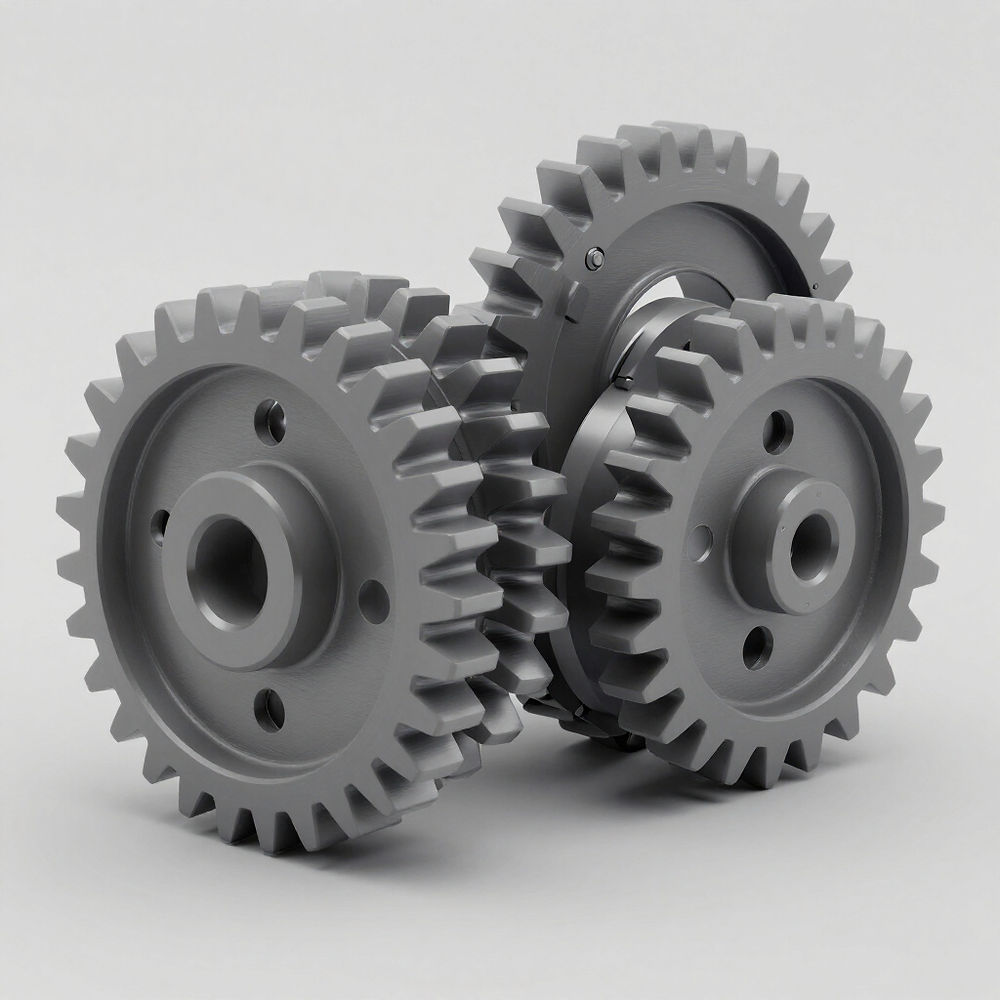 Three interlocking gears