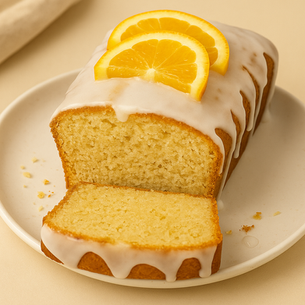 Budín de naranja con glaseado de miel