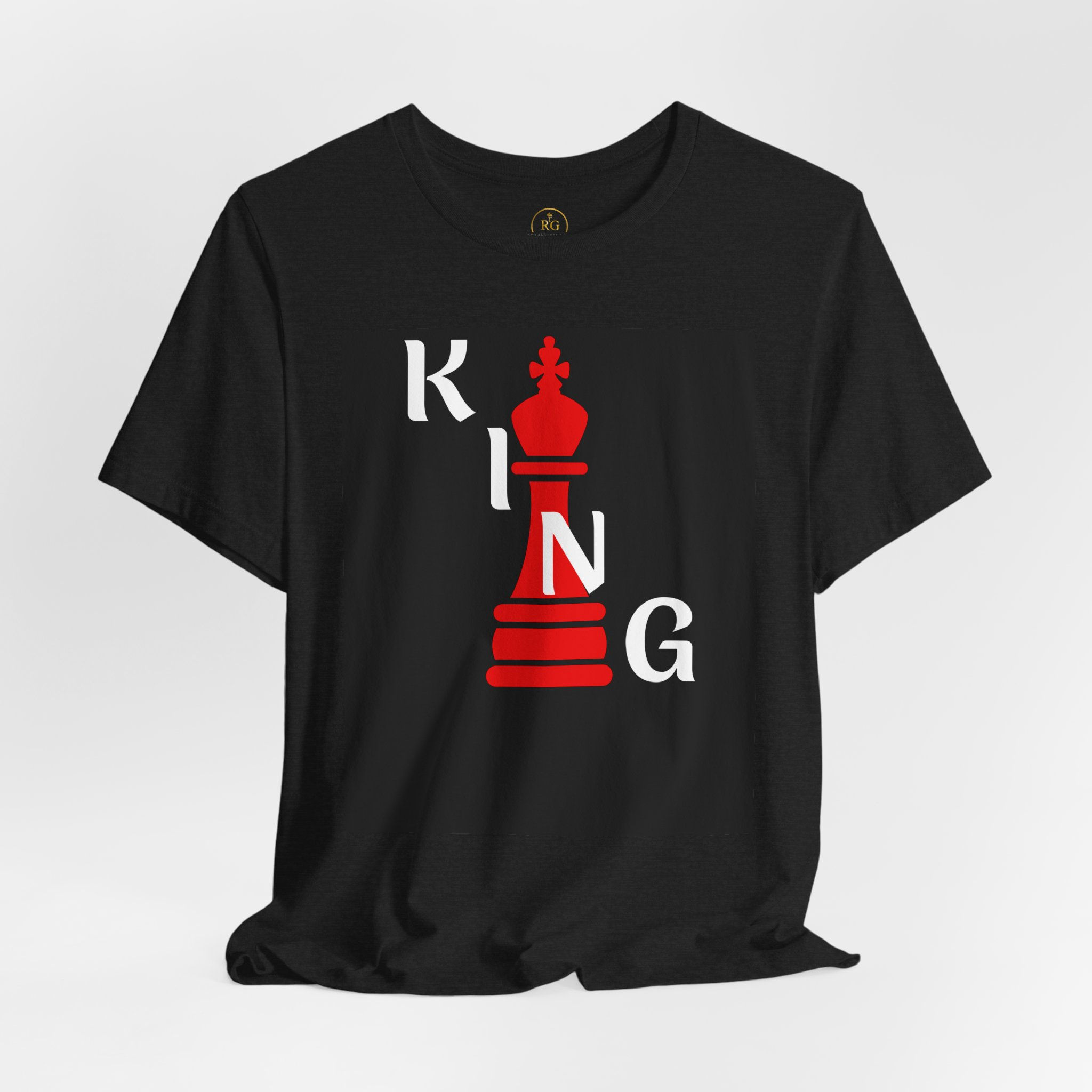 Black Chess King Graphic Unisex T-Shirt by Royal Tees Grace.