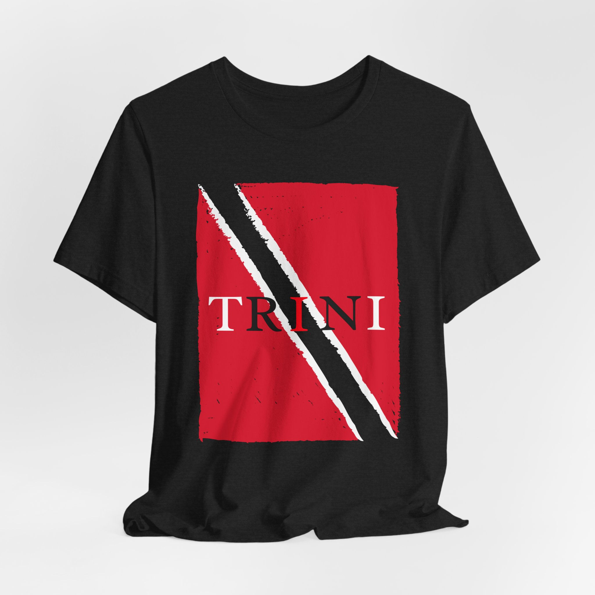 Black Trini Flag Distressed Graphic Unisex T-Shirt Bella+Canvas 3001