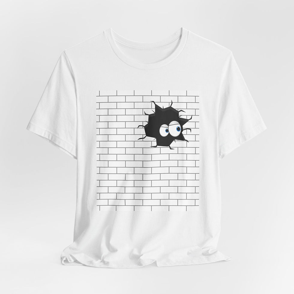 White "Eye See You" Brick Wall Graphic Unisex T-Shirt Bella+Canvas 3001
