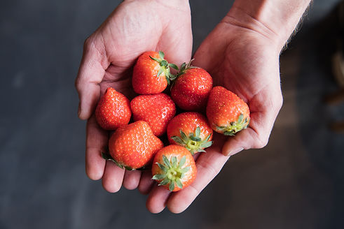 Food photography for FINT, Leeds | Handful of strawberries