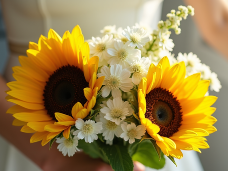 The Beauty of Sunflower Bridal Bouquet Ideas and Burgundy Accents
