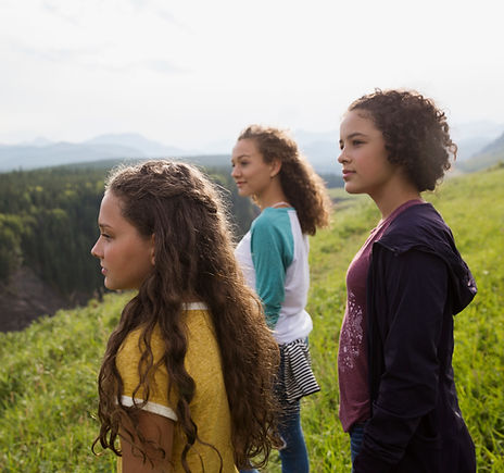 girls exploring the great outdoors on a hiking field trip