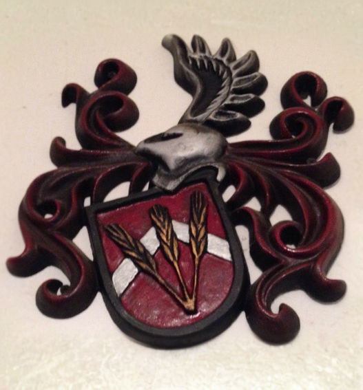A friend's family crest, the inspiration for my novel The Crest
