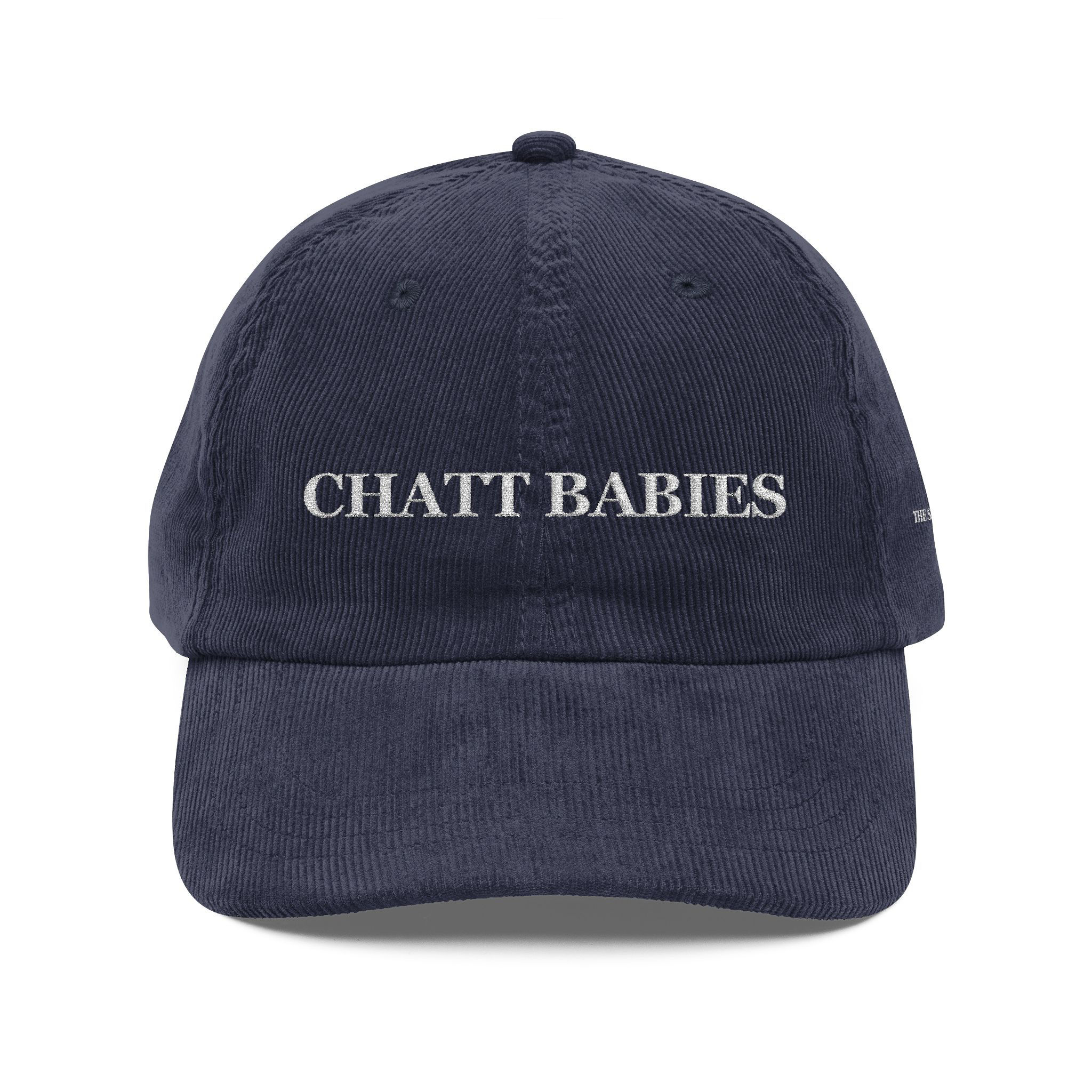Chatt Babies Navy Blue Vintage Corduroy Cap (Embroidery)