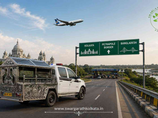 Dead body transport from Kolkata to Bangladesh by hearse van and air cargo service.