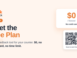 QuickFeedback free customer feedback tool with a free QR code and no credit card required.