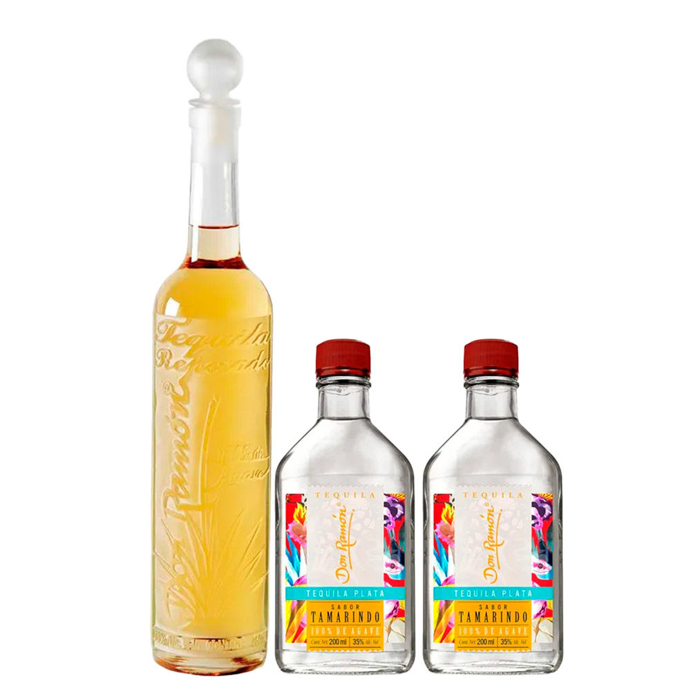 Kit 1 Tequila  Don Ramón Reposado 1L + 2 Pachas De Tamarindo 200ml De Regalo