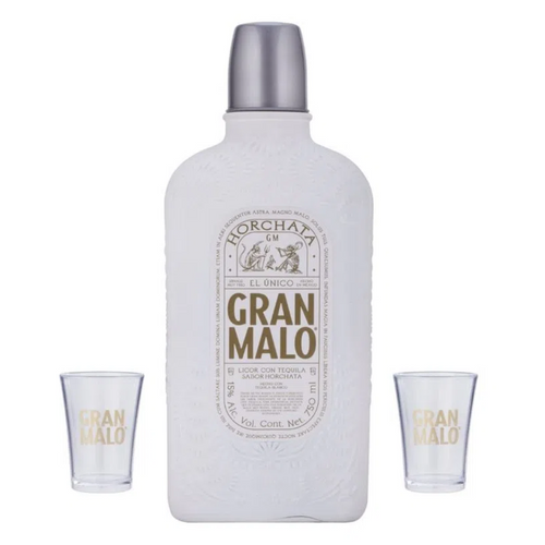 Tequila Gran Malo Horchata 750ml + 2 Vasos Shot consuvino