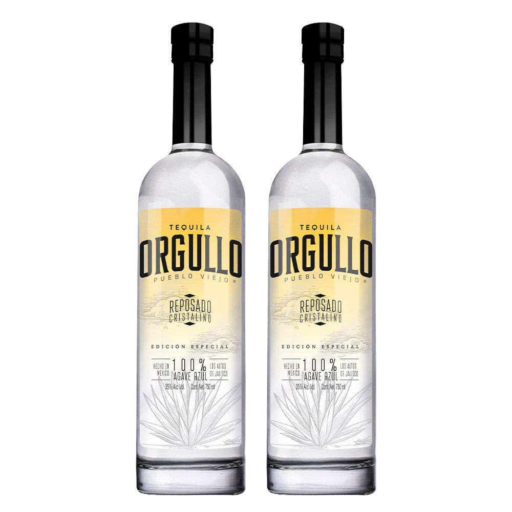 Kit Tequila Orgullo Pueblo Viejo Cristalino 750ml
