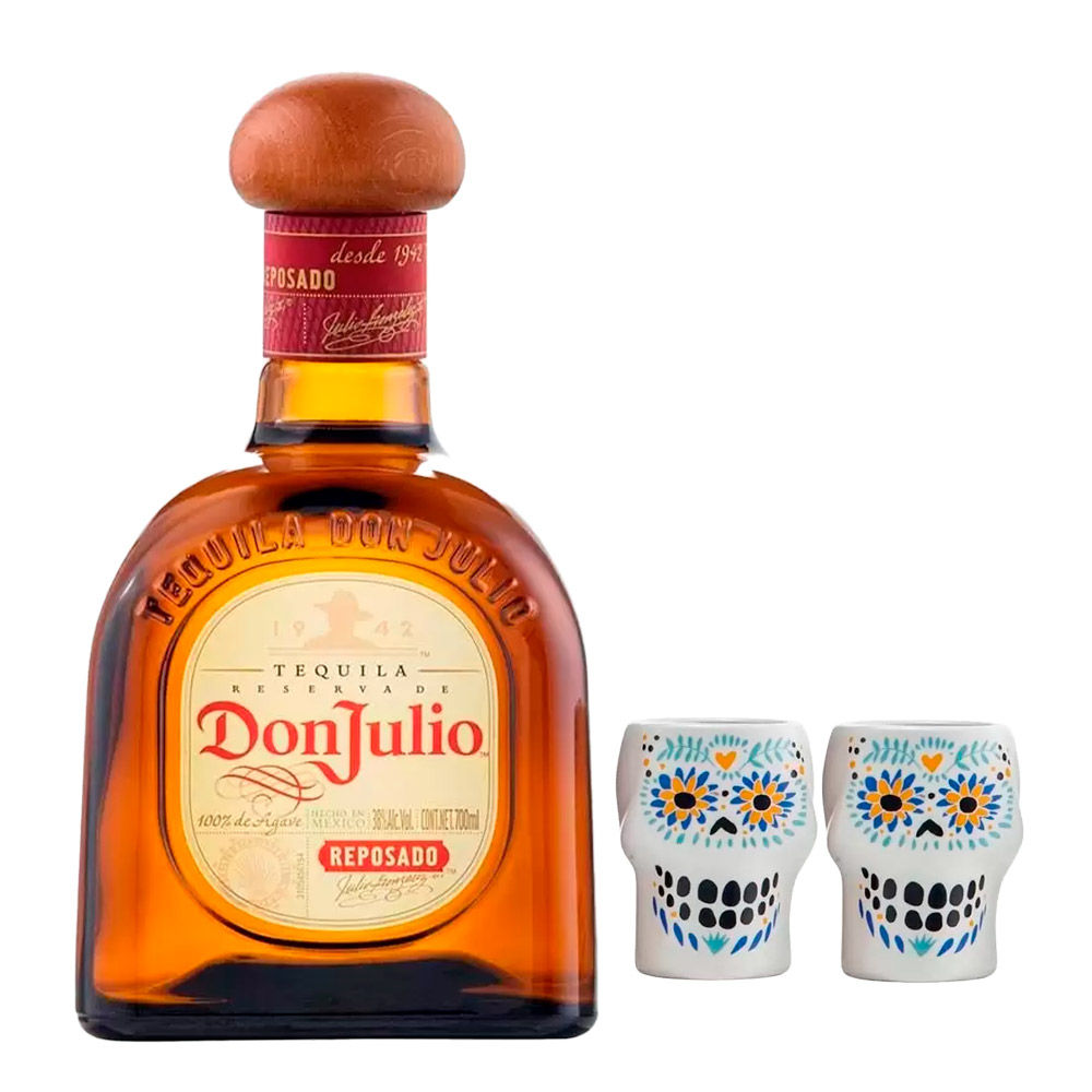 Tequila Don Julio Reposado 700 ml + 2 Shot Calavera