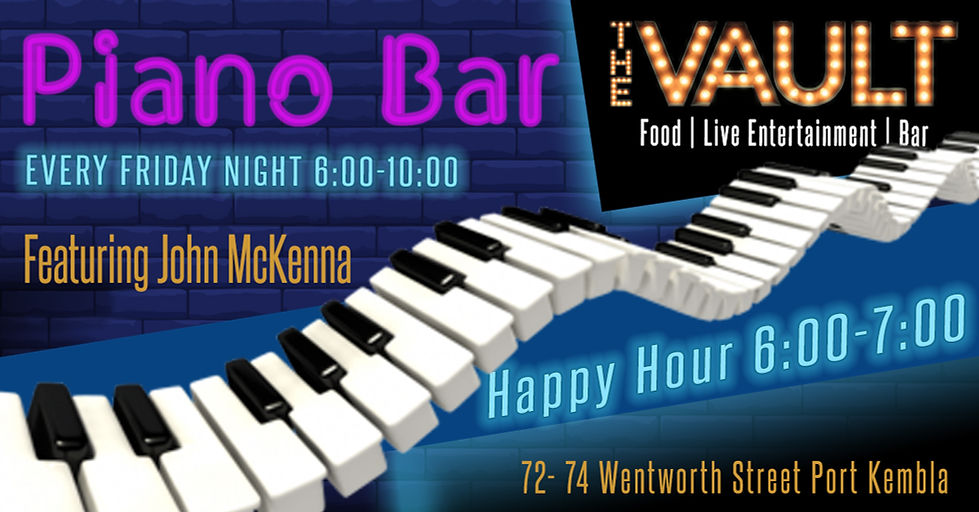 Friday Night Piano Bar and Happy Hour at The Vault