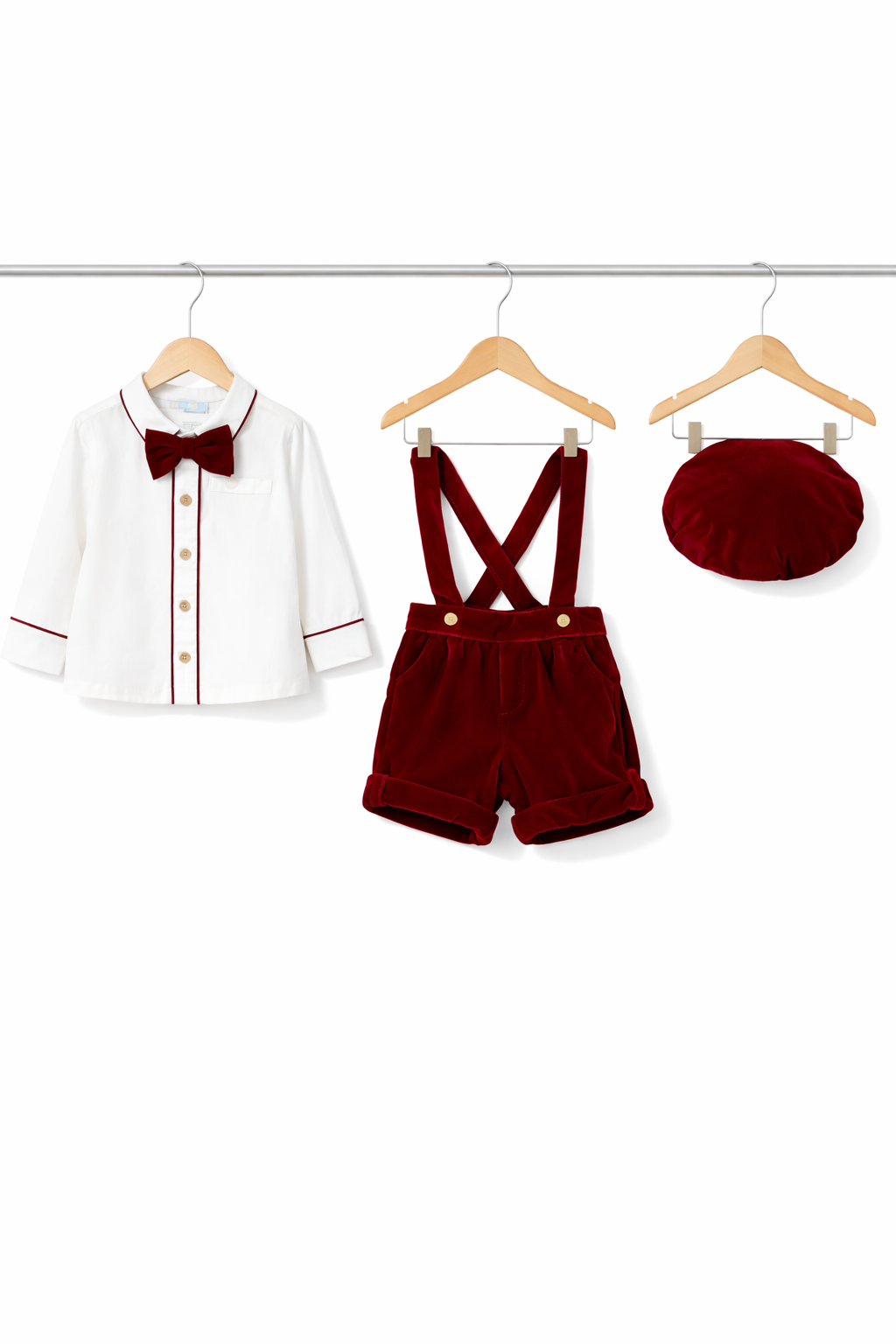 No Name Baby Formal Outfit Set – Shirt, Shorts & Hat
