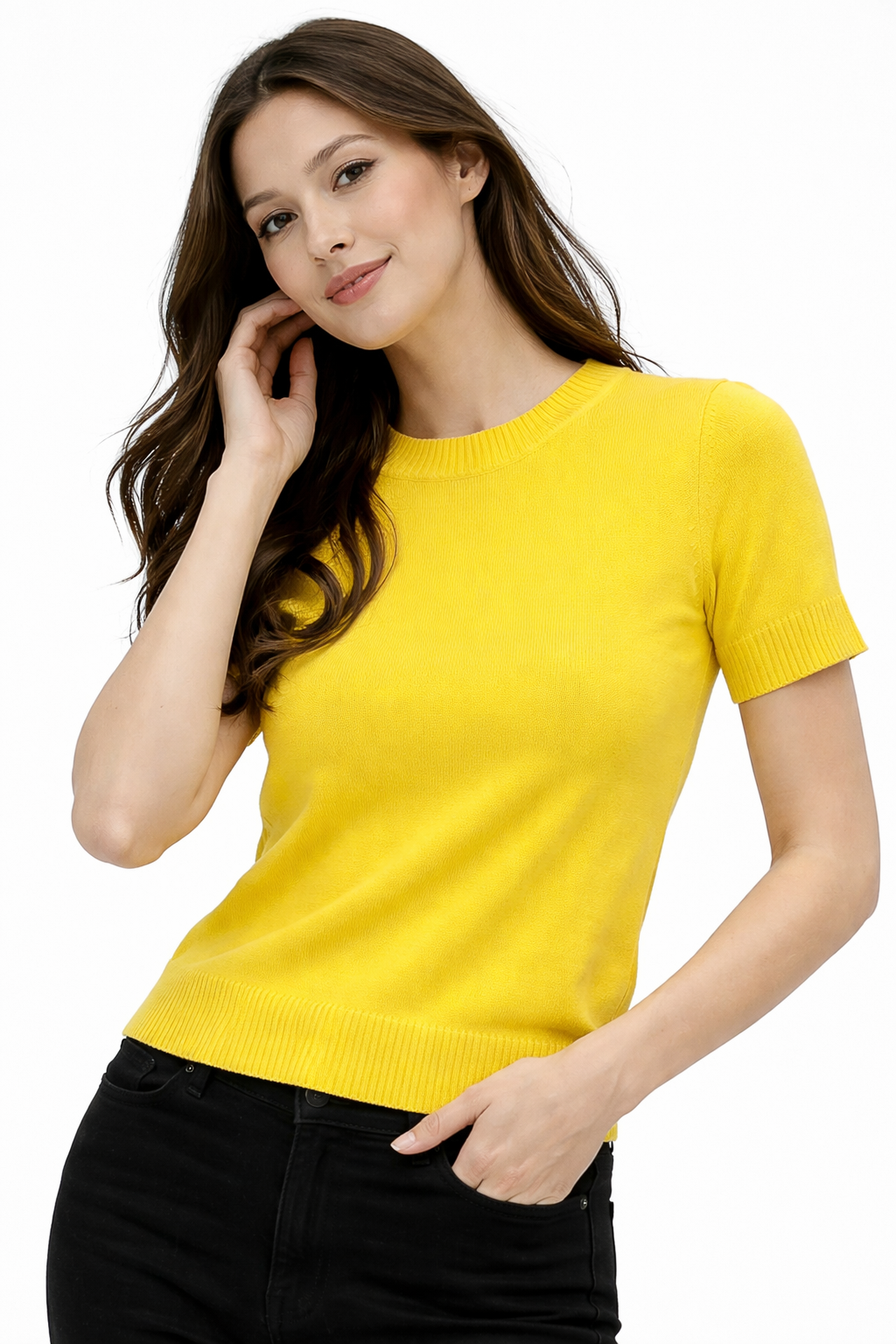 Zara Short-Sleeve Knitted Top