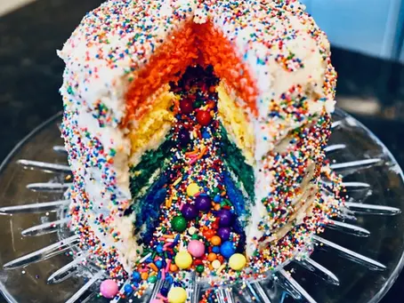 Exploding Rainbow Cake