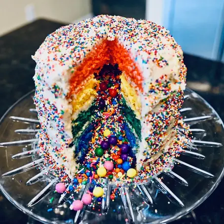 Exploding Rainbow Cake