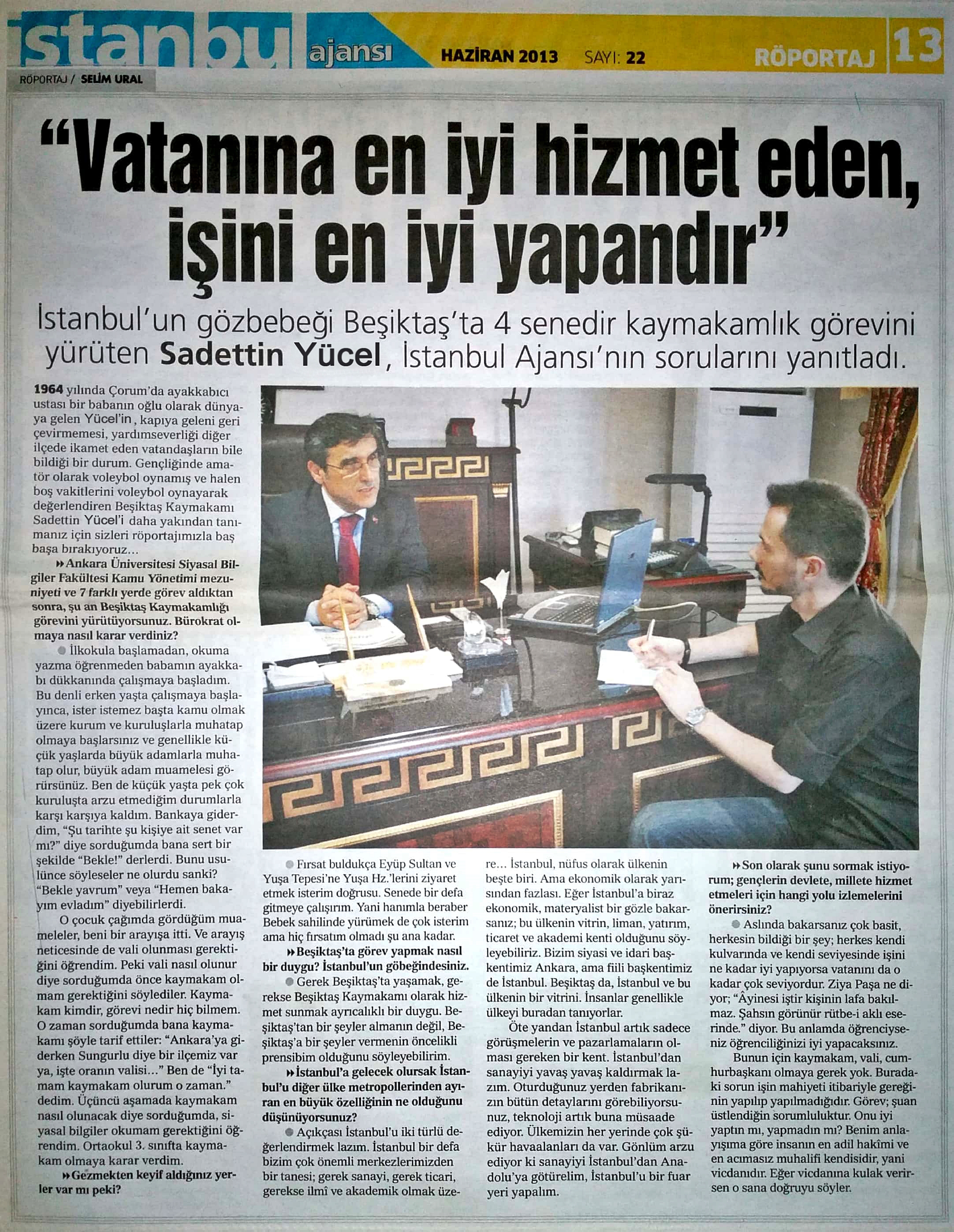 Beşiktaş Kaymakamı Saadettin Yücel