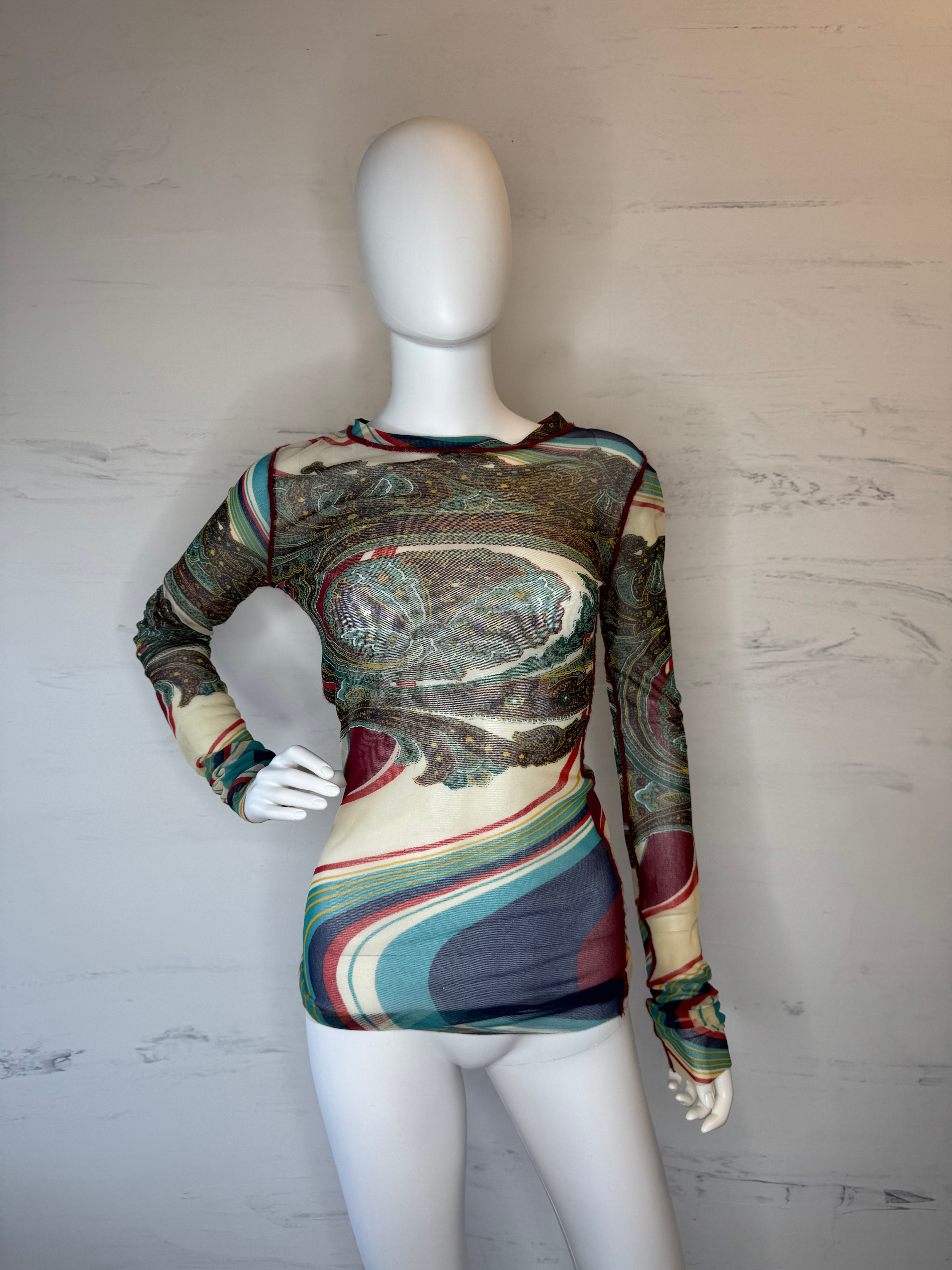 Jean Paul Gaultier Colorful Mesh Top