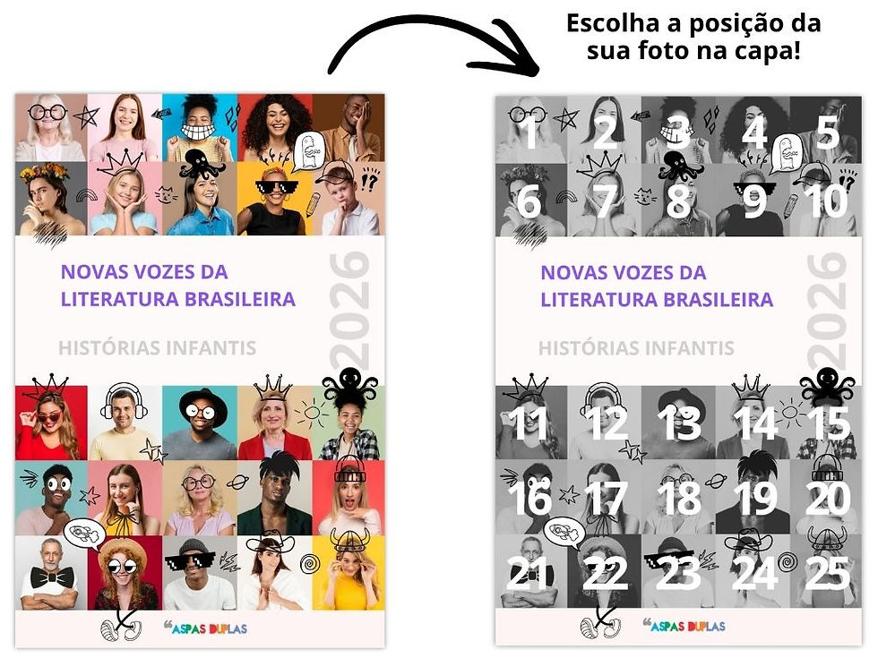 Você na capa da coletânea Novas Vozes da Literatura, do Coletivo Aspas Duplas