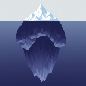 Diagrama de iceberg representando a mente consciente e o inconsciente segundo a teoria da psicanálise de Freud.