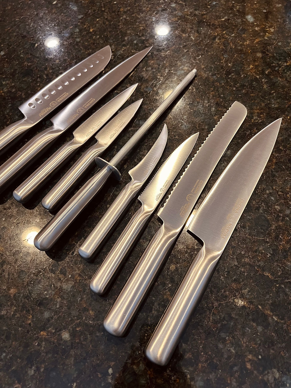 Thumbnail: Cucina Napoli 10-Piece Knife Set with Block Bianco Instruments Kitchen