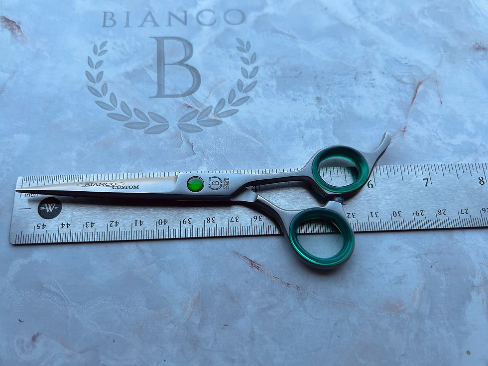 Thumbnail: BI-S0151 Satin Green 6.5" Hair Cutting Shear with Solid Finger Rest Bianco Instruments
