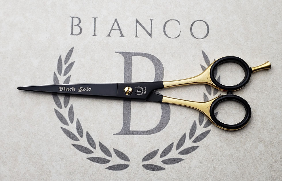 Thumbnail: Black Gold Barber's Shear Available in 6", 7", and 7.5" Bianco Instruments Hair Cutting Shear