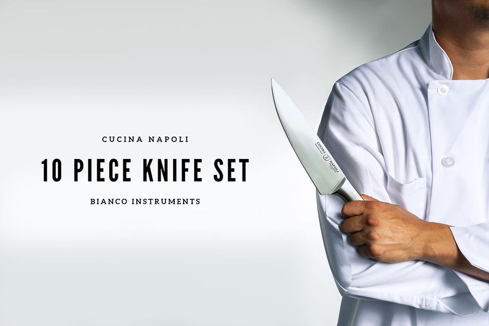 Thumbnail: Cucina Napoli 10-Piece Knife Set with Block Bianco Instruments Kitchen