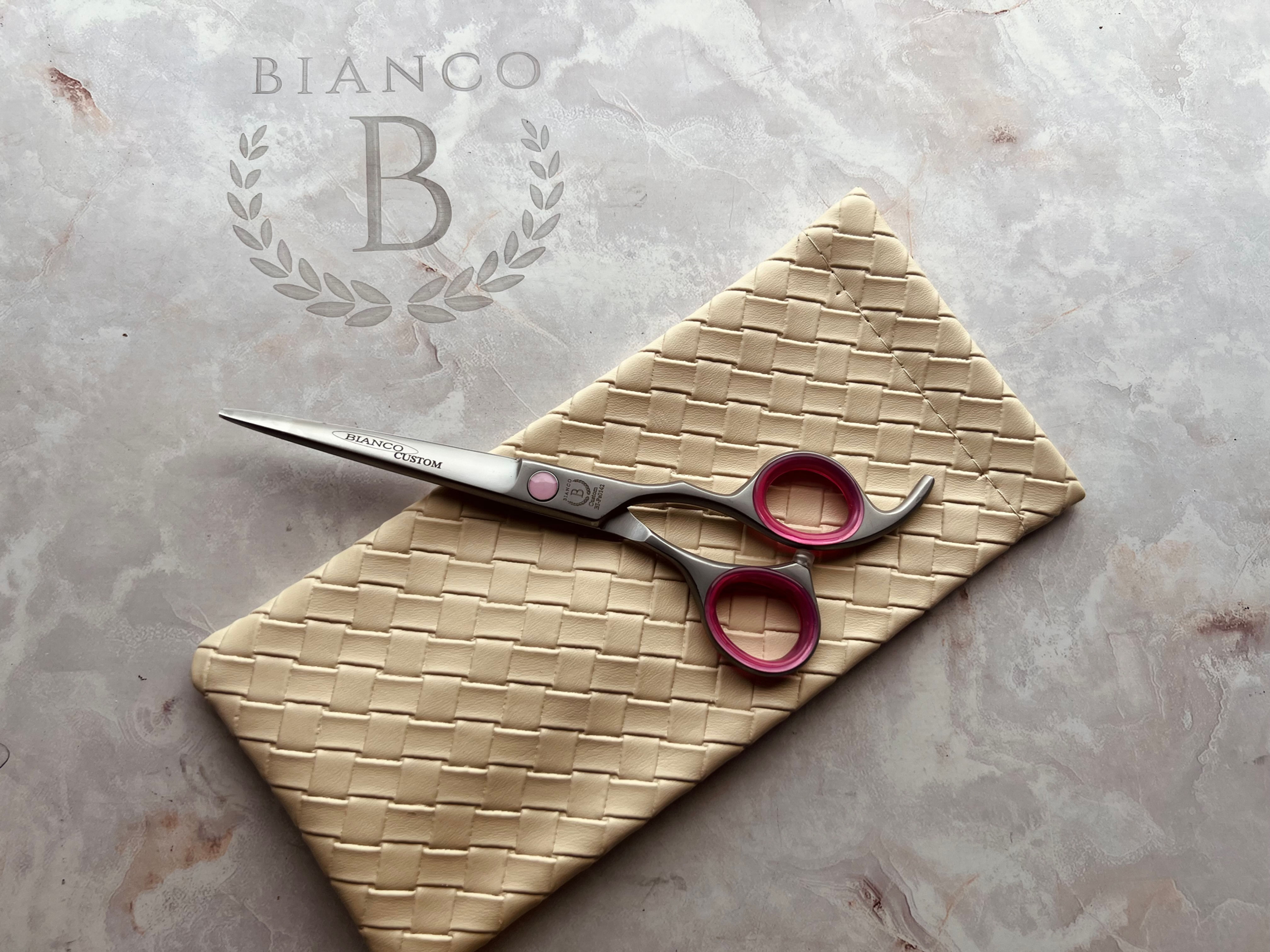 BI-S-0142 Satin Pink 6.5" Hair Cutting Shear with Solid Finger Rest Bianco Instruments