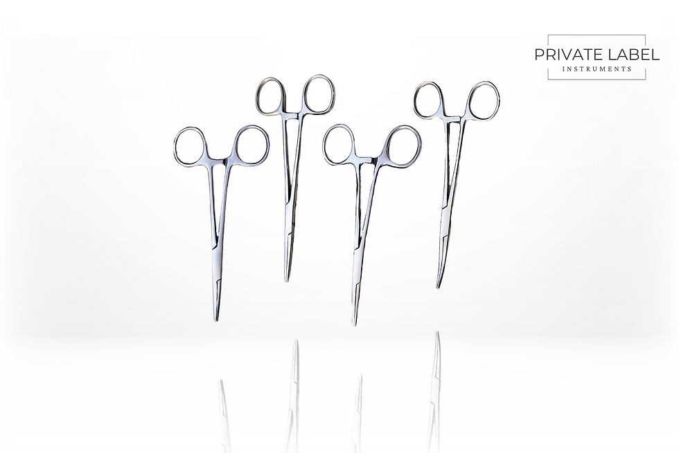 Kelly Hemostats - Surgical Grade, Curved or Straight Tips, 5.5" & 6.5" Private Label Instruments