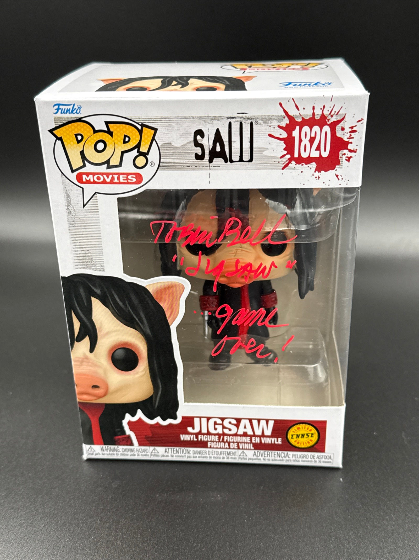Tobin Bell signed "Jigsaw" Saw Funko Pop! CHASE #1820