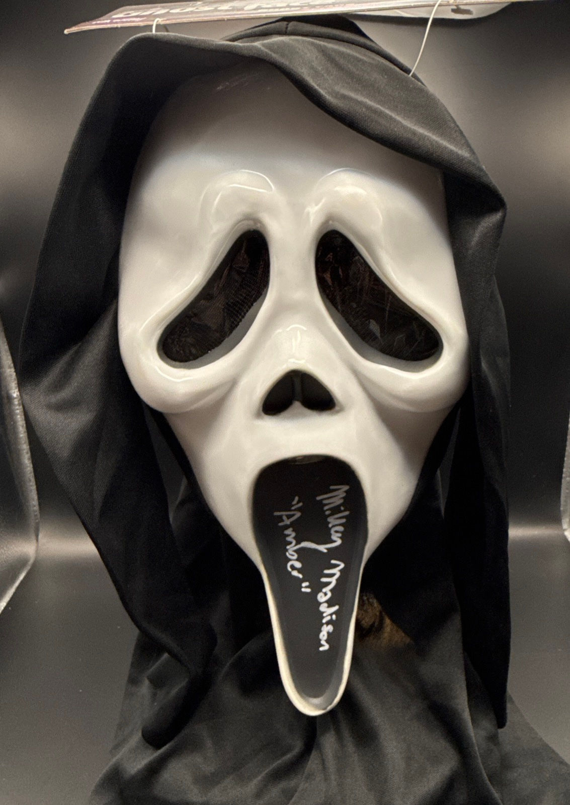 Mikey Madison Scream Ghostface signed fun world mask