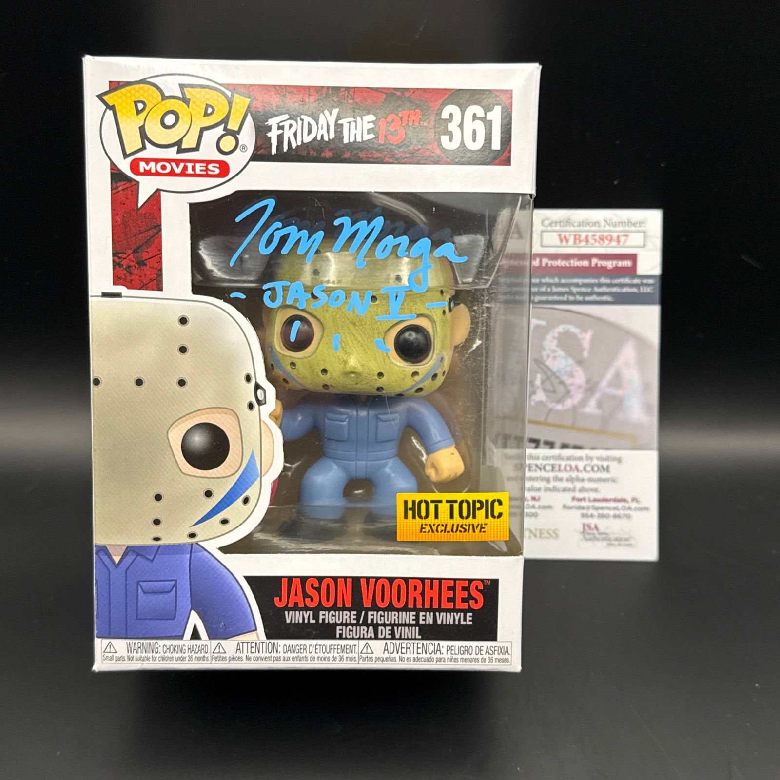 Friday The 13th Signed Jason Voorhees Hot Topic Exclusive Funko Pop Tom Morga