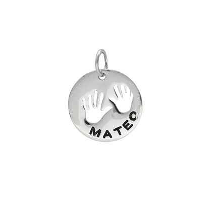 colgante de plata 925 manitos para grabar. Baviera joyeria