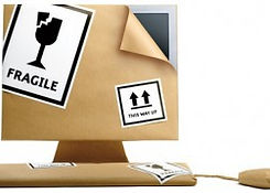 Office moving instructions. Packing a computor for an office move