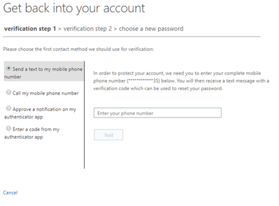 Step by Step guide of resetting Microsoft 365 password