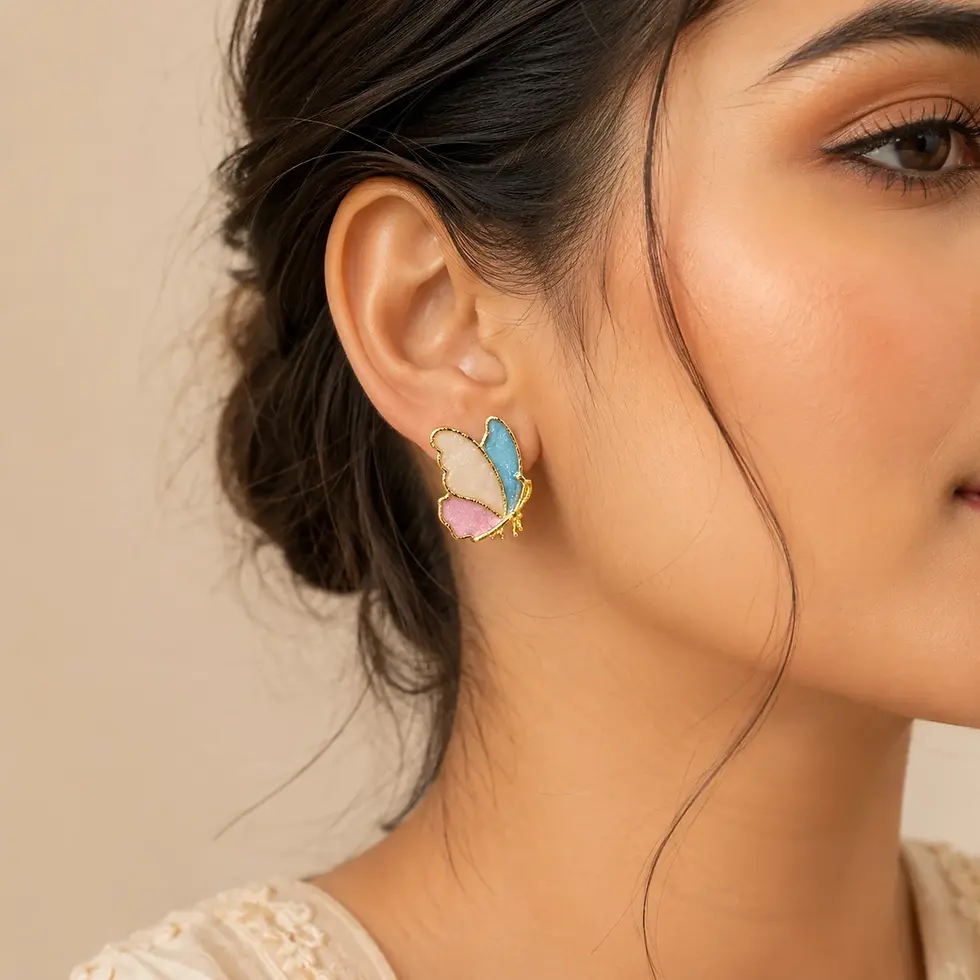 Aurora pastel butterfly earrings by The Taj Global
