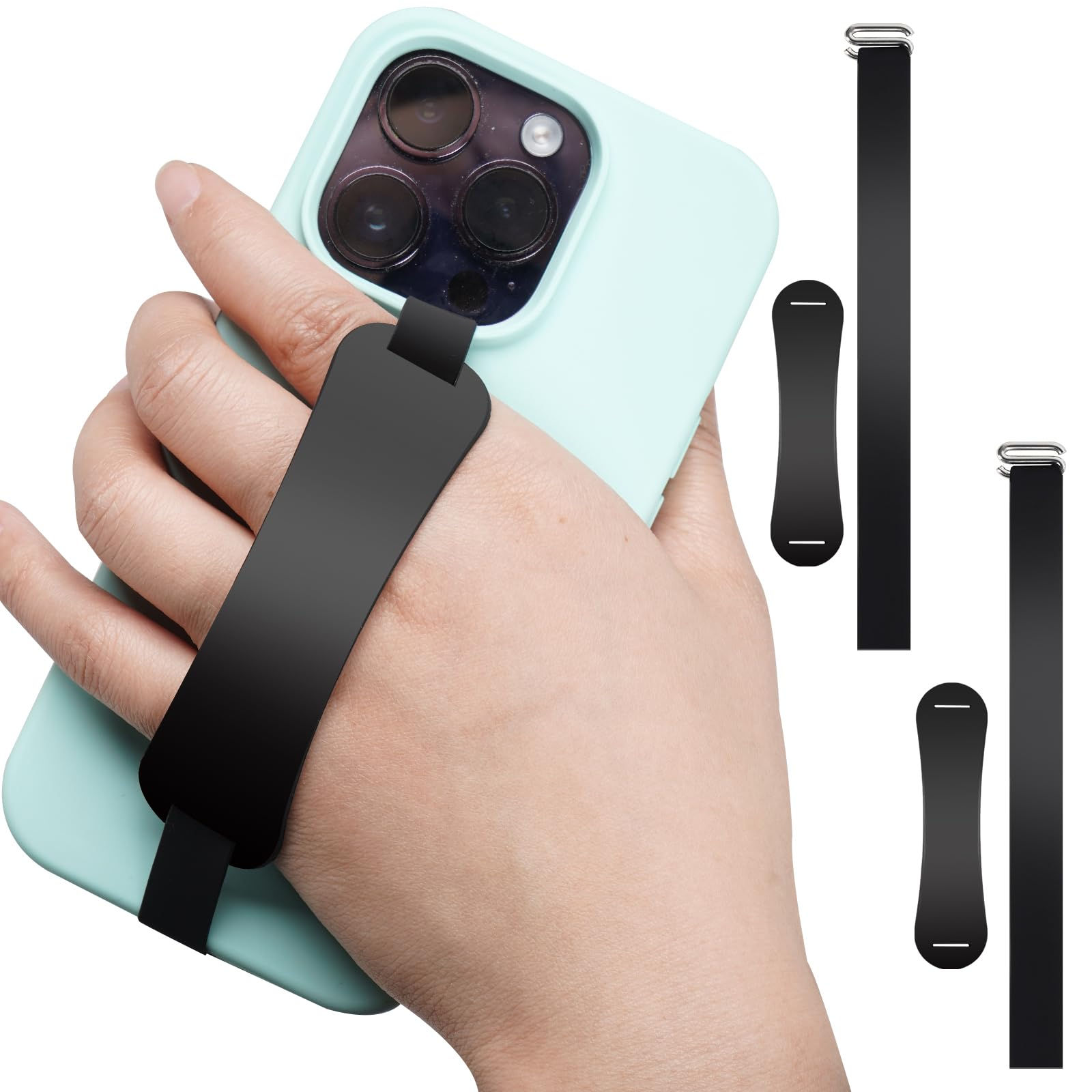 2PCS Finger Phone Grips Silicone Mobile Phone Strap for Phone Case with Clip as