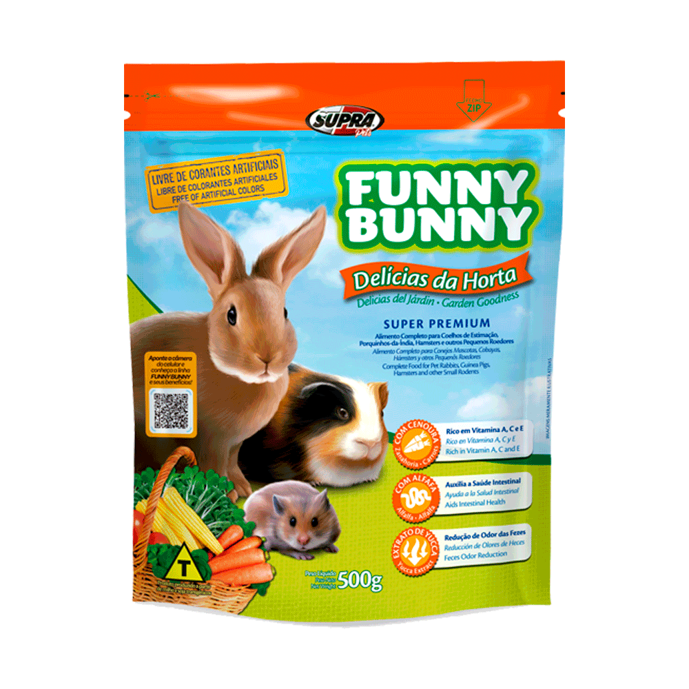 Funny Bunny Delícias da Horta 500g alimento para coelhos e roedores