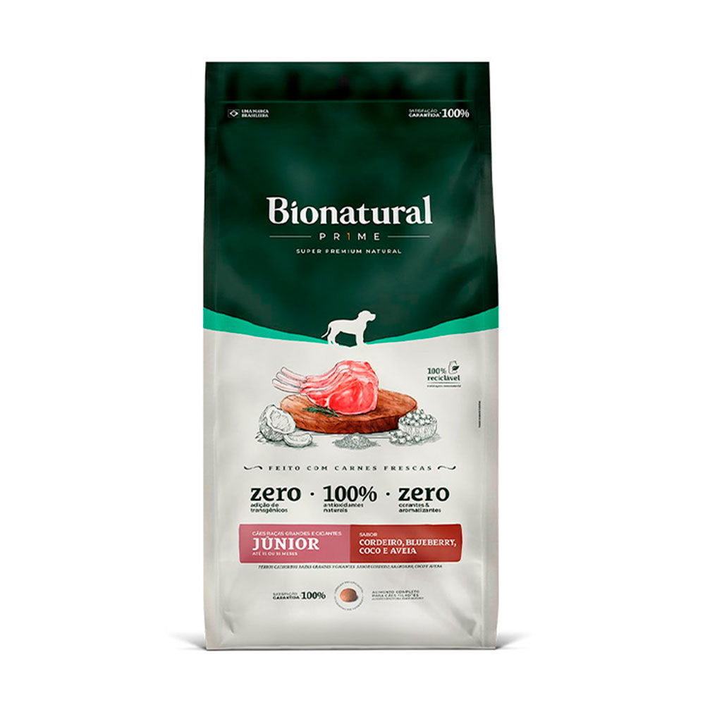 Ração Bionatural Júnior Raças Grandes e Gigantes 15kg embalagem original