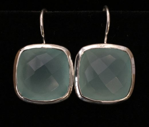 Ohrhänger Aqua Achat facettiert