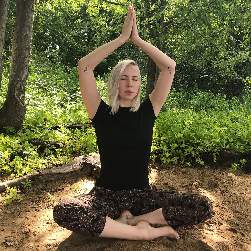 Samantha practicing reiki