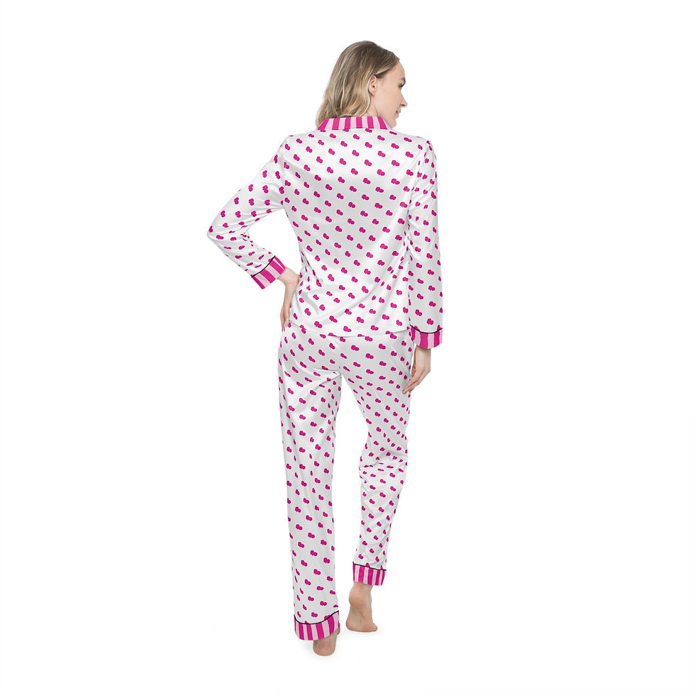 Thumbnail: Women's Satin Pajamas (AOP) White