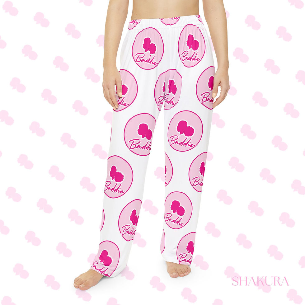 Thumbnail: Women's Pajama Pants (AOP) Light Pink